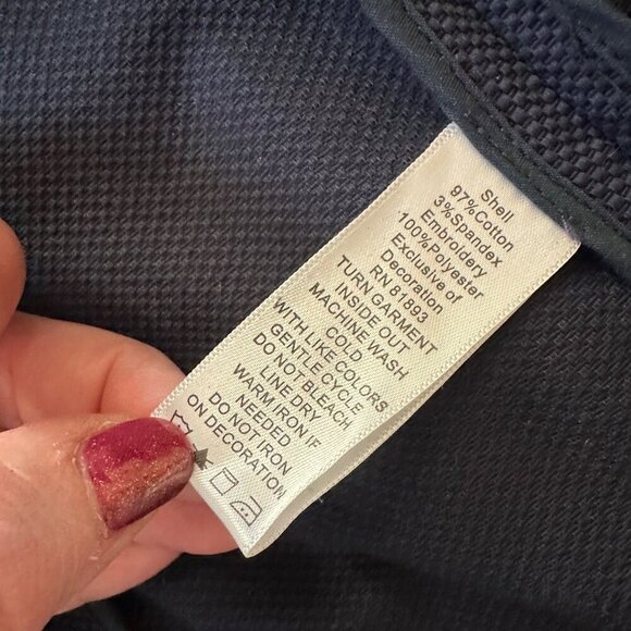 Victor Costa Womens Embroidered Blazer Size L Navy Embellished Textured Cotton - Picture 5 of 7